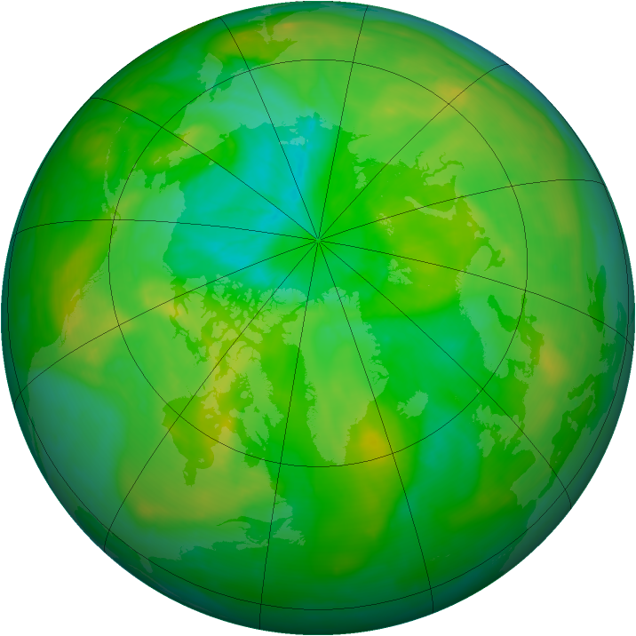 Arctic ozone map for 11 July 2013
